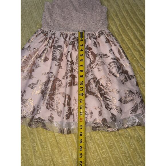 Girls Pink Gold Butterfly Place Dress Sleevless Fit & Flare 10/12 - Picture 5 of 5